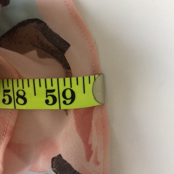 CALVIN KLEIN Pastel Maxi Gown Peach Turquoise Sz 2 - Picture 15 of 16